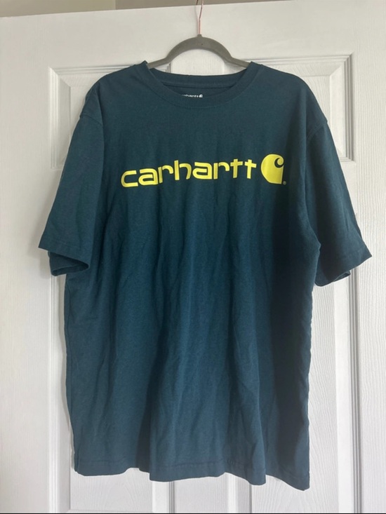 Carhartt Other - Carhartt Dark Teal Long Sleeve Tee with Yellow Logo